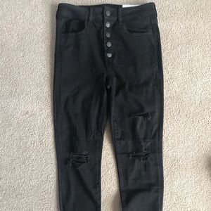 Aerie Next Level Button Front High Waisted Jeans